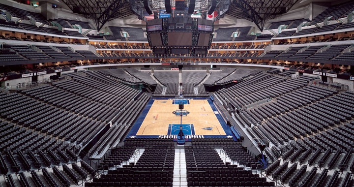 Aerial of the American Airlines Center Dallas